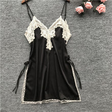 Load image into Gallery viewer, Lingerie Short Satin V-Neck Nightgown Intimate Sleepwear