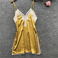 Load image into Gallery viewer, Lingerie Short Satin V-Neck Nightgown Intimate Sleepwear