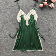 Load image into Gallery viewer, Lingerie Short Satin V-Neck Nightgown Intimate Sleepwear