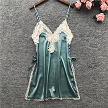 Load image into Gallery viewer, Lingerie Short Satin V-Neck Nightgown Intimate Sleepwear