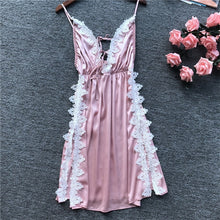 Load image into Gallery viewer, Lingerie Short Satin V-Neck Nightgown Intimate Sleepwear
