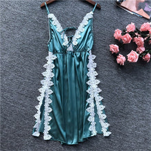 Load image into Gallery viewer, Lingerie Short Satin V-Neck Nightgown Intimate Sleepwear