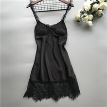 Load image into Gallery viewer, Lingerie Short Satin V-Neck Nightgown Intimate Sleepwear