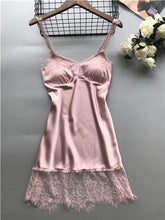 Load image into Gallery viewer, Lingerie Short Satin V-Neck Nightgown Intimate Sleepwear