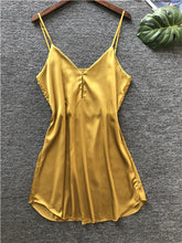 Load image into Gallery viewer, Lingerie Short Satin V-Neck Nightgown Intimate Sleepwear