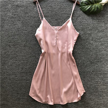 Load image into Gallery viewer, Lingerie Short Satin V-Neck Nightgown Intimate Sleepwear