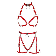 Load image into Gallery viewer, Red Leather Sexy Harness set.