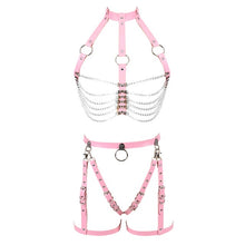 Load image into Gallery viewer, Red Leather Sexy Harness set.