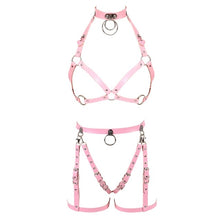 Load image into Gallery viewer, Red Leather Sexy Harness set.