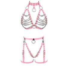 Load image into Gallery viewer, Red Leather Sexy Harness set.