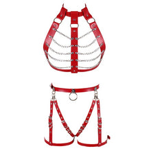 Load image into Gallery viewer, Red Leather Sexy Harness set.