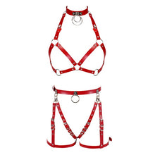 Load image into Gallery viewer, Red Leather Sexy Harness set.