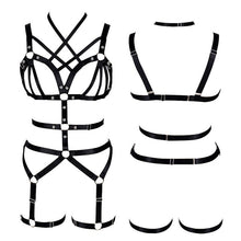 Load image into Gallery viewer, Goth Harness Bra for Women Body.