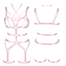 Load image into Gallery viewer, Goth Harness Bra for Women Body.