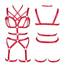 Load image into Gallery viewer, Goth Harness Bra for Women Body.