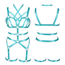 Load image into Gallery viewer, Goth Harness Bra for Women Body.