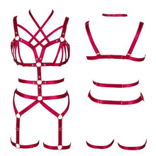 Load image into Gallery viewer, Goth Harness Bra for Women Body.