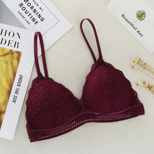 Load image into Gallery viewer, Deep V Lace Bralette Wireless Bra