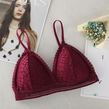 Load image into Gallery viewer, Deep V Lace Bralette Wireless Bra