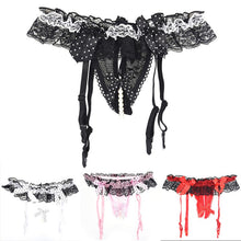 Load image into Gallery viewer, Sexy Women Open Crotch Pearl Panties Garter