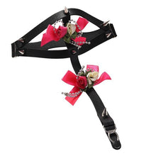 Load image into Gallery viewer, Rivet Metal Chain Punk Goth Red garter.