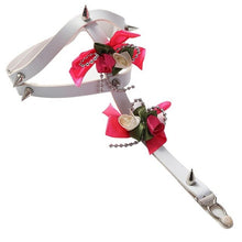 Load image into Gallery viewer, Rivet Metal Chain Punk Goth Red garter.