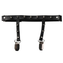 Load image into Gallery viewer, Rivet Metal Chain Punk Goth Red garter.