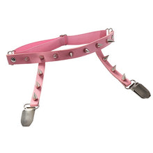 Load image into Gallery viewer, Rivet Metal Chain Punk Goth Red garter.
