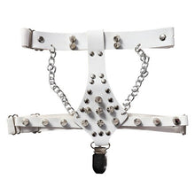 Load image into Gallery viewer, Rivet Metal Chain Punk Goth Red garter.