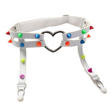 Load image into Gallery viewer, Rivet Metal Chain Punk Goth Red garter.