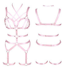 Load image into Gallery viewer, Pink Harness Bra Full Body.