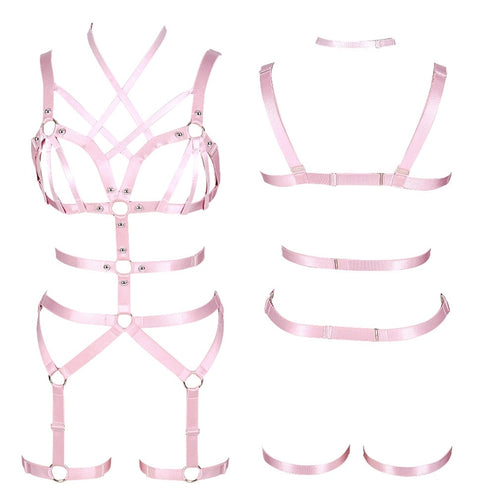 Pink Harness Bra Full Body.