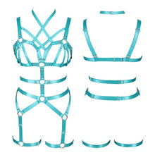 Load image into Gallery viewer, Pink Harness Bra Full Body.
