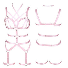 Load image into Gallery viewer, Pink Harness Bra Full Body.